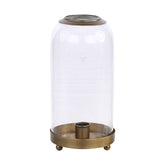 Loft stílusú, uvegbúrás, antik réz színű fém gyertyatartó a thomas kollekcióból