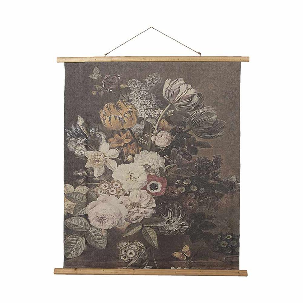 Vintage stílusú, nagyméretű virágcsendélet vászonprinten