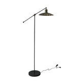 Vintage stílusú állólámpa, antikolt réz színű fém lámpabúrával