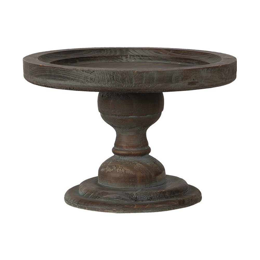 Vintage stílusú, antik, natúr színű, patinás felületű, peremes talpas fatálca