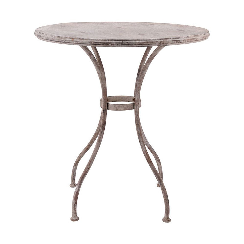 Vintage stílusú patinás kerti fémasztal