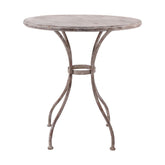 Vintage stílusú patinás kerti fémasztal