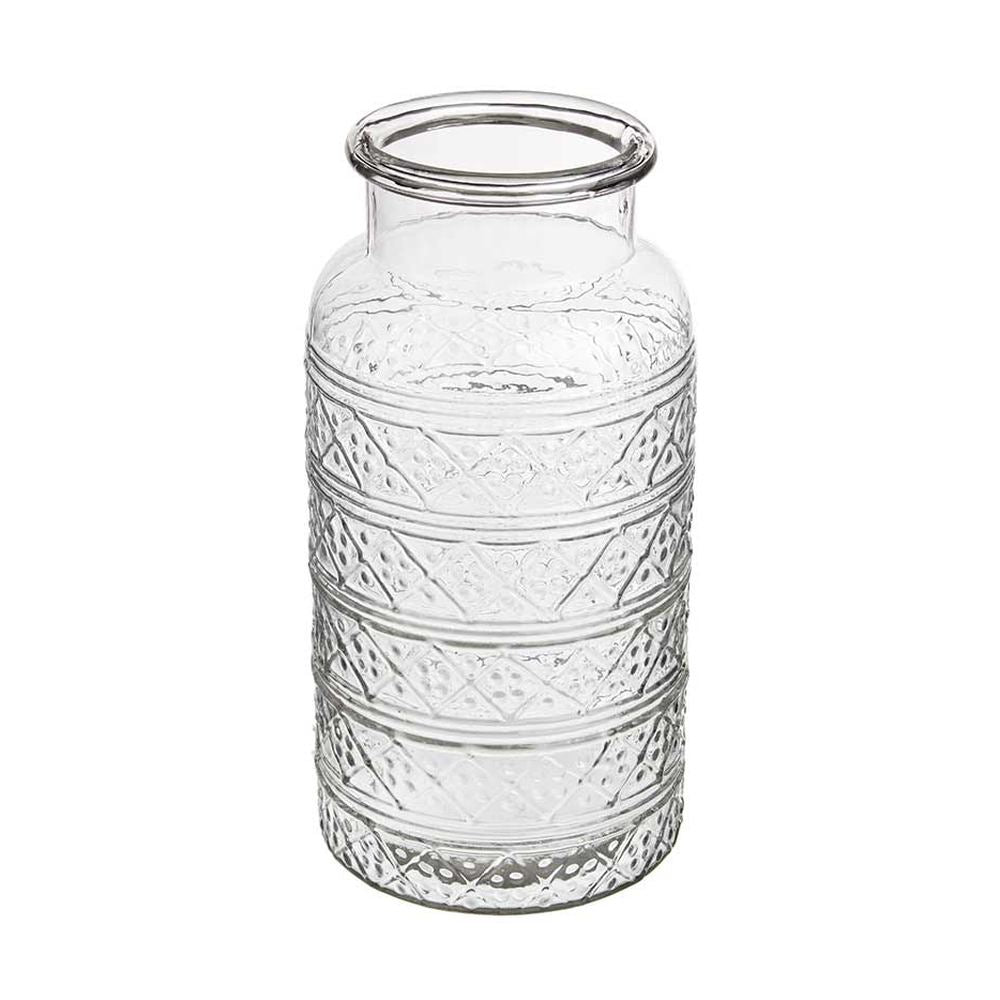 Vintage stílusú, dombormintás üvegváza