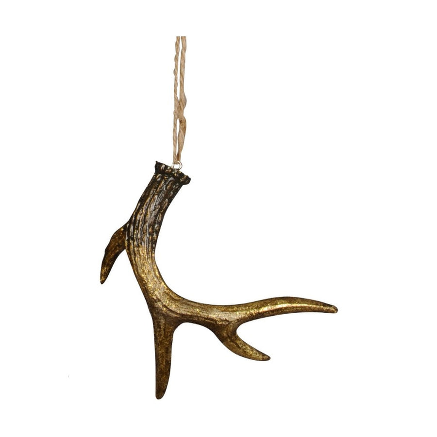 Antik aranyszínű, agancs formájú karácsonyfadísz szett.