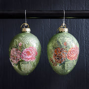 Zöld színű függeszthető húsvéti üvegtojás szett.