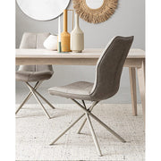 szürkésbarna) színű műbőr szövettel kárpitozott, kortárs dizájn étkezőszék