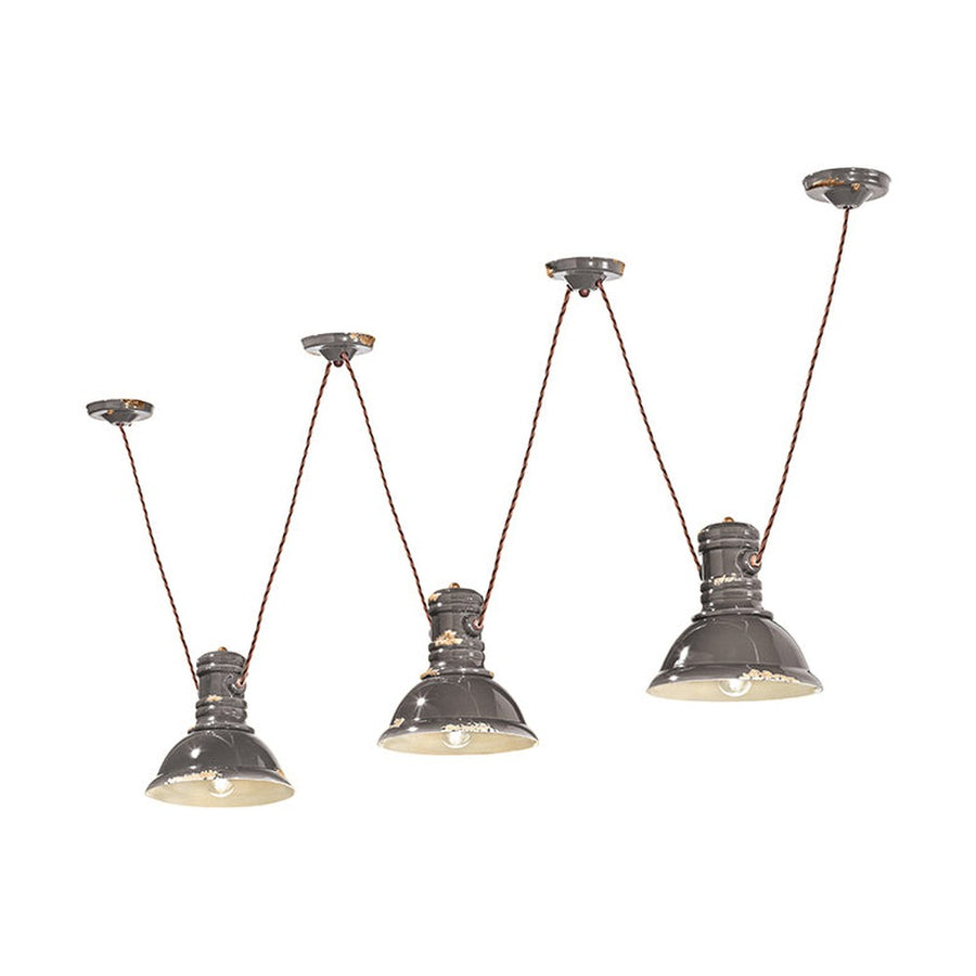 3 darab ipari stílusú lámpából álló függeszték.