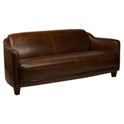 3 személyes vintage stílusú bőrkanapé dohánybarna marhabőr kárpittal, Gentleman Cigare kollekció