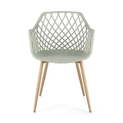 Zöld színű műanyag étkezőszék.