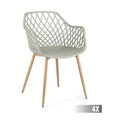 Zöld színű műanyag étkezőszék.