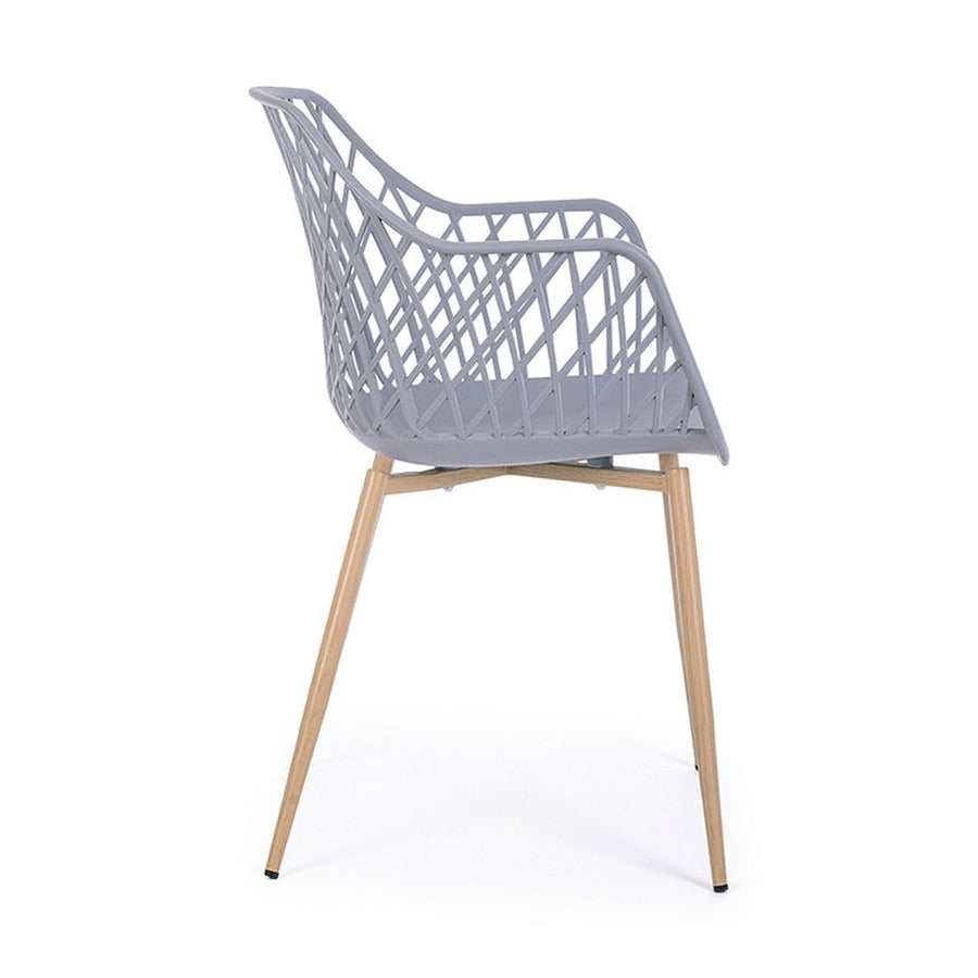 Szürke színű műanyag étkezőszék.