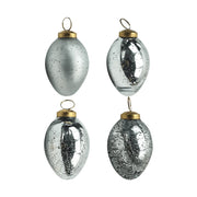 4 darab, antik felületű, ezüstszínű üvegtojás.