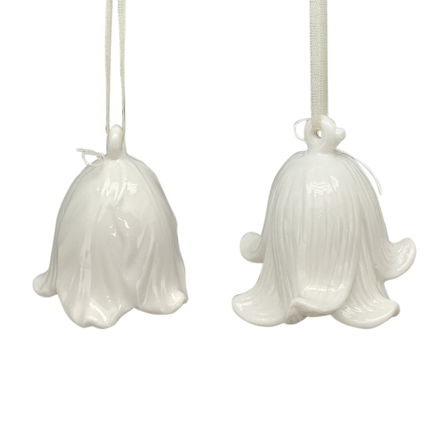 6 darabos függeszthető porcelán virágcsengő szett.