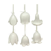 6 darabos függeszthető porcelán virágcsengő szett.