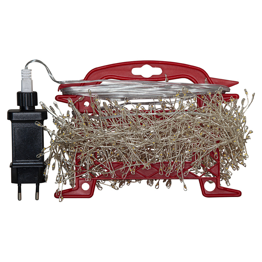 Meleg fehér fényű, 720 cm hosszú, 720 LED.es fényfüzér.