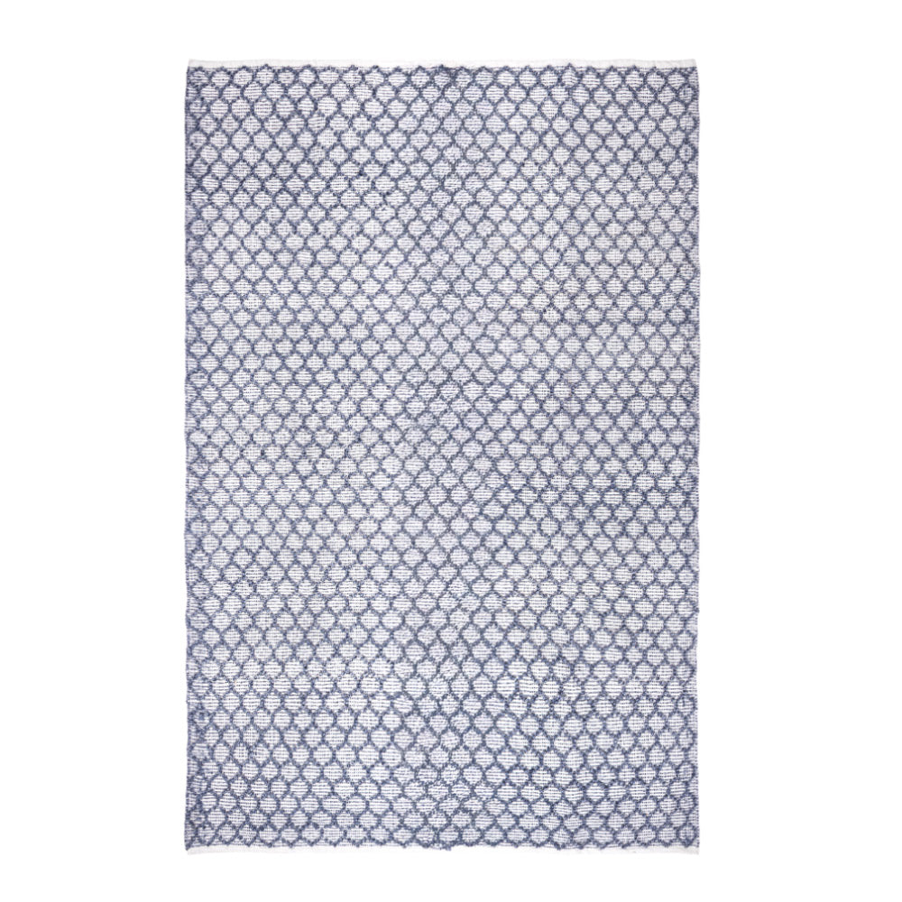 Kék-fehér kültéri szőnyeg 200x300 cm – geometrikus mintázat, Chander kollekció, felülnézet