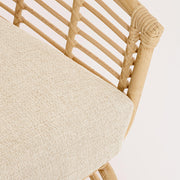 Mediterrán, natúr színű, bambuszhatású alumíniumból készült, kerti fotel olefin párnákkal