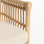 Mediterrán, natúr színű, bambuszhatású alumíniumból készült, kerti fotel olefin párnákkal