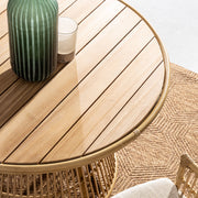 ADELMA fém-műrattan kerti étkezőasztal Ø 110 cm