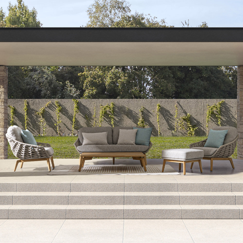 Kortárs stílusú, 120 cm hosszú, design teakfa dohányzóasztal