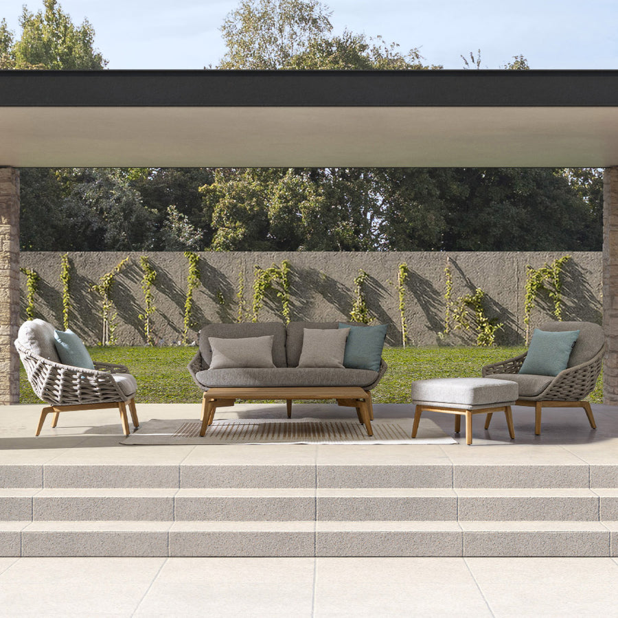 Kortárs stílusú, 120 cm hosszú, design teakfa dohányzóasztal