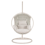 Galapagos modern kültéri függőfotel bézs kötélfonattal frontnézet