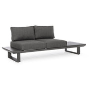 Konnor kétszemélyes kültéri kanapé fekete alumínium szerkezettel