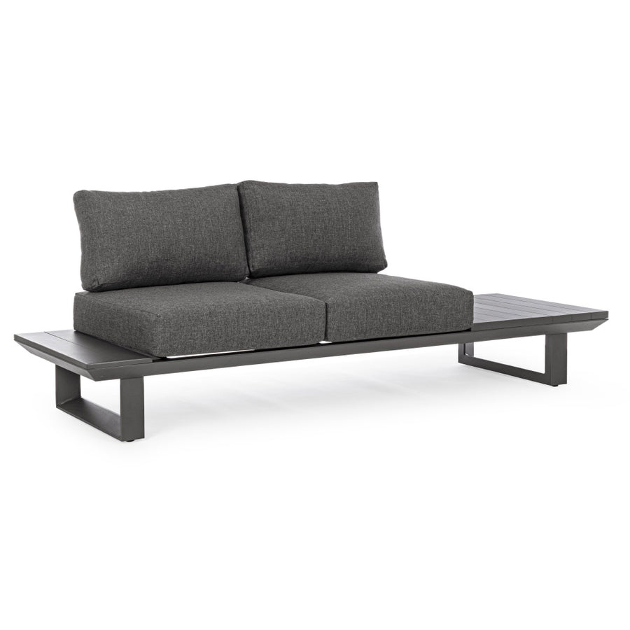 Konnor kétszemélyes kültéri kanapé fekete alumínium szerkezettel