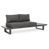 Konnor kétszemélyes kültéri kanapé fekete alumínium szerkezettel