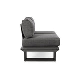 Konnor kétszemélyes kültéri kanapé fekete alumínium szerkezettel oldalnézetből