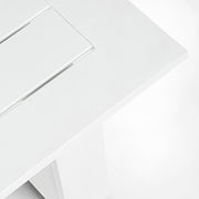 A kortárs stílusú, fehér színű ülőgarnitúra dohányzóasztal tagjának fedlapja.