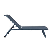 Kortárs stílusú, dönthető,tengerészkék színű, alumínium napozóágy textilén