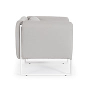 Kortárs stílusú, fehér-bézs színű, kerti design fotel