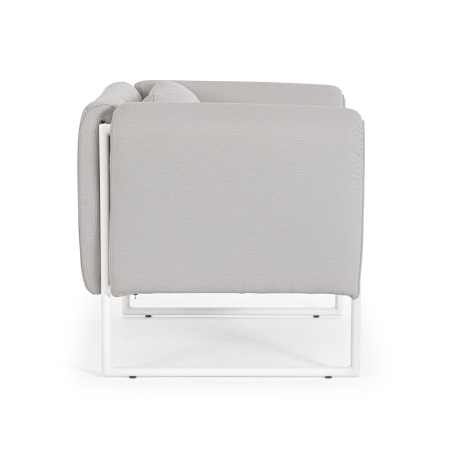 Kortárs stílusú, fehér-bézs színű, kerti design fotel