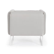 Kortárs stílusú, fehér-bézs színű, kerti design fotel