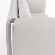 Kortárs stílusú, fehér és bézs színű, alumíniumvázas, 3 személyes kerti design kanapé