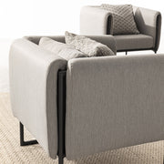 Kortárs stílusú, fekete-világosszürke színű, kerti design fotel