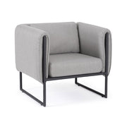 Kortárs stílusú, fekete-világosszürke színű, kerti design fotel