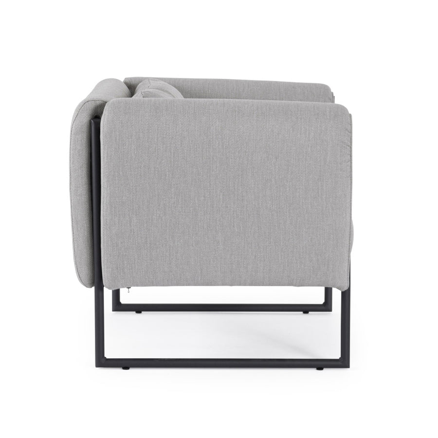 Kortárs stílusú, fekete-világosszürke színű, kerti design fotel