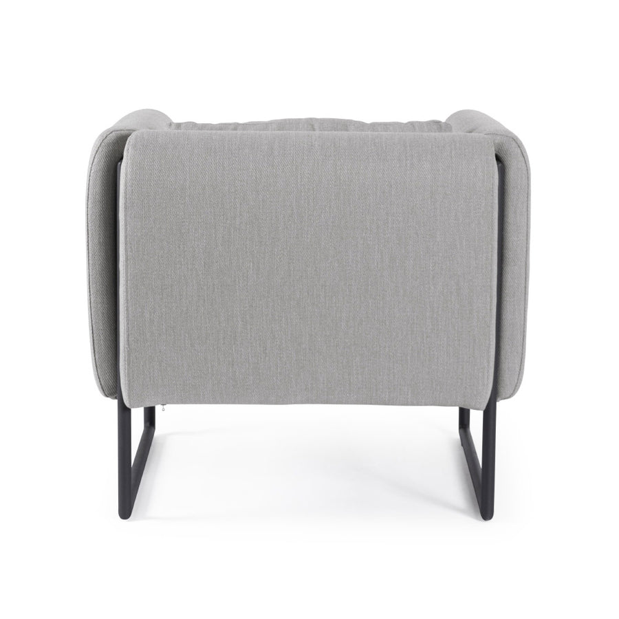 Kortárs stílusú, fekete-világosszürke színű, kerti design fotel