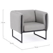 Kortárs stílusú, fekete-világosszürke színű, kerti design fotel