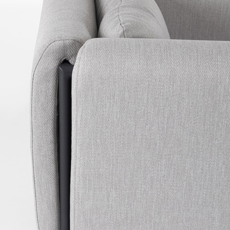 Kortárs stílusú, fekete-világosszürke színű, kerti design fotel