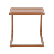 agyagbarna kültéri asztal elölnézet lamellás asztallappal