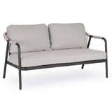 Miravet kétszemélyes kerti kanapé fekete-szürke színű alumínium szerkezettel