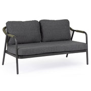 Miravet kétszemélyes kerti kanapé fekete színű alumínium szerkezettel