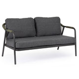 Miravet kétszemélyes kerti kanapé fekete színű alumínium szerkezettel