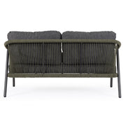 Miravet kétszemélyes kerti kanapé fekete színű alumínium szerkezettel hátoldali nézet