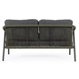 Miravet kétszemélyes kerti kanapé fekete színű alumínium szerkezettel hátoldali nézet