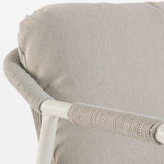 Miravet kültéri fotel részlet olefin kötélfonatos háttámlával és karfával