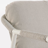 Miravet kültéri fotel részlet olefin kötélfonatos háttámlával és karfával